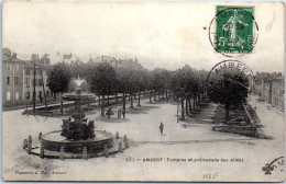 63 AMBERT - Fontaine Et Promenade Des Allees. - Ambert
