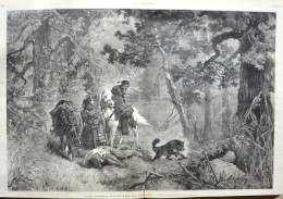 Une Chasse A L'homme En Sibérie - Page Originale Double 1885 - Historical Documents