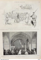 événements D'Orient - Roustchouk - Philippopoli, Le Prince Alexandre à La Mosquée - Page Originale 1885 - Documents Historiques