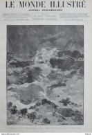 Le Naufrage De La VILLE DE MALAGA, Près Du Cap Noli - Page Originale 1885 - Historical Documents