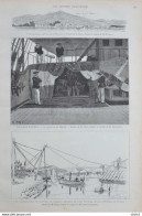 Le Débarquement De Cercueil De L'amiral Courbet Au Port Pothuau, Salins D'Hyères - Page Originale 1885 - Documenti Storici