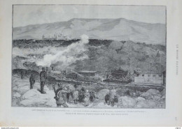 Les Funérailles D'Alphonse XII - Le Train Funèbre, Se Rendant à L'Escurial - Page Originale 1885 - Documents Historiques