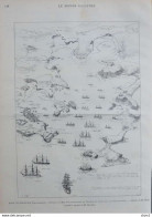 Baie De Makung (Pescadores) - Départ Du BAYARD Emportant En France Le Corps De L'amiral Courbet - Page Originale 1885 - Documents Historiques