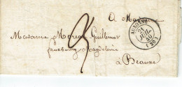 Auxonne 20 Dpt Côte D'Or Lettre Du 27 Décembre 1851 Pour Saint Etienne Taxe Au Tampon 25 - 1849-1876: Période Classique