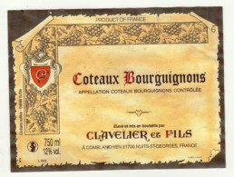 Étiquette " Côteaux Bourguignons " Clavelier Et Fils 21700 Comblanchien Nuits-St-Georges (2105)_ev278 - Bourgogne