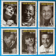 France 2011 : Grands Noms De La Chanson Française N° 4605 à 4610 Oblitéré - Used Stamps