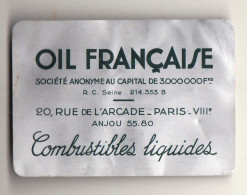 Calendrier 1948 " OIL FRANCAISE " Sur Support Alu. _Di 616a&b - Coches