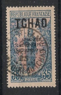 TCHAD - 1924 - N°YT. 28 - Guerrier 35c Bleu Et Rose - Oblitéré / Used - Usados