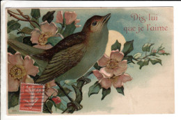 Oiseau Relief Gauffrer - Cartes Postales Ancienne - Birds