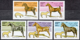 1996, Afghanistan, Evolution Of The Horse, Animals, Horses, Mammals, Prehistorical Animals, 5 Stamps, MNH(**), AF 589-96 - Afganistán