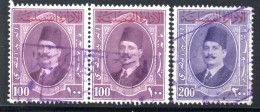 3035.1923-1924 KING FUAD 100 M. PAIR,200 M.REVENUE OVERPRINTS - Used Stamps