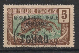 TCHAD - 1924 - N°YT. 22 - Panthère 5c - Oblitéré / Used - Used Stamps