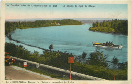   LE RHODANIA   Bateau De Plaisance Descendant Le Rhône   Voies De Communication En 1935 - Other & Unclassified