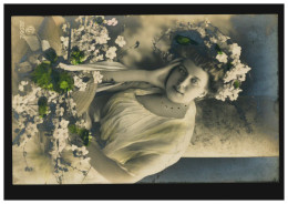 Mode-AK Frauenbild - Umgeben Von Blumen, MÜNSTER (WESTF.) 10.12.1910 - Mode