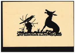 Scherenschnitt-AK A.M. Schwindt: Der Kuckuck Und Der Esel, Ungebraucht - Silhouetkaarten