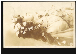 Foto-AK Frauenbild Mit Blumenschmuck, Photorgaphische Gesellschaft Steglitz 1905 - Ohne Zuordnung