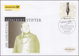 2490 Schriftsteller Und Maler Adalbert Stifter, Schmuck-FDC Deutschland Exklusiv - Storia Postale