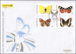 2500-2503 Wohlfahrt 2005 Schmetterlinge, Schmuck-FDC Deutschland Exklusiv - Covers & Documents