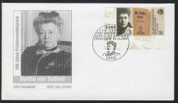 2495 Friedensnobelpreis An Bertha Von Suttner Auf FDC Bonn - Briefe U. Dokumente