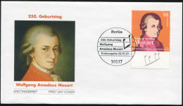 2512 Wolfgang Amadeus Mozart FDC Berlin - Cartas & Documentos