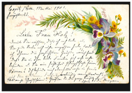 Blumen-AK Blumengebinde Mit Farne COPITZ (ELBE) 16.5.1901 Nach BERTSDORF 17.5.01 - Altri & Non Classificati