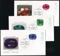 2901-2903 Wofa Edelsteine 2012 - Satz Auf 3 FDC Bonn - Covers & Documents