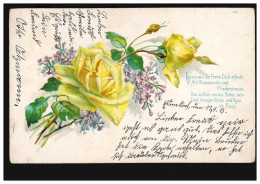 Blumen-AK Gelbe Rosen Mit Veilchen, BIENENBÜTTEL (Kr. UELZEN) 18.4.1913 - Sonstige & Ohne Zuordnung