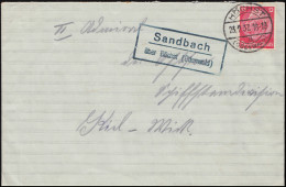 Landpost-Stempel Sandbach über HÖCHST (ODENWALD) 23.2.1937 Nach Kiel - Sonstige & Ohne Zuordnung