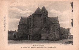 CPA - VILLE Près NOYON - L'église Et Les Ruines De L'école - Edition Barbillon - Noyon