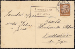 Landpost-Stempel Launsbach über Gießen Land 30.12.1938 Auf Winter-AK - Lettres & Documents