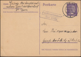 Landpost-Stempel Forstwolfersdorf über WEIDA 14.4.1942 Auf Psotkarte P 299I - Lettres & Documents