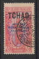 TCHAD - 1924 - N°YT. 33 - Guerrier 75c Rouge Et Violet - Oblitéré / Used - Usados
