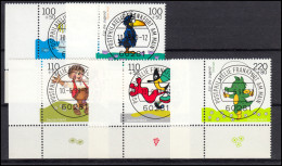 2055-2059 Trickfilmfiguren 1999: ER-Satz U.l. Vollstempel VS Frankfurt/Main ET-O - Used Stamps