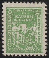 SBZ 23b Bodenreform 6 Pf, Dunkelgelbgrün, ** Geprüft - Mint