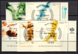 2382-2386 Sporthilfe Fußball Olympia 2004: ER-Satz U.r. Vollstempel ESSt Berlin - Usados