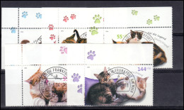 2402-2406 Jugend Katzen 2004: ER-Satz O.l. Vollstempel VS Frankfurt/Main ET-O - Used Stamps