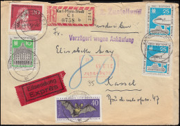 Stempel Verzögert Wegen Anhäufung DDR Eil- Und R-Brief KARL-MARX-STADT 26.3.1963 - Altri & Non Classificati