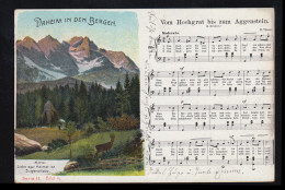 Lyrik-AK Daheim In Den Bergen Liederkarte: Vom Hochgrat Bis Zum Aggenstein, 1926 - Other & Unclassified