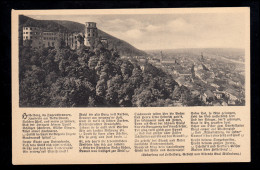 Lyrik-AK Lobgesang Auf Heidelberg Gedicht Von Albrecht Graf Wickenburg, Panorama - Autres & Non Classés