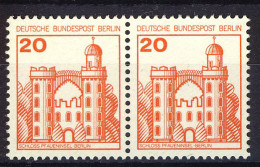 533 Burgen U.Schl. 20 Pf Waag. Paar ** Postfrisch - Unused Stamps