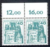 535 Burgen U.Schl. 40 Pf Paar OR ** Postfrisch - Neufs