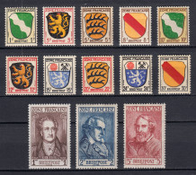 1-13 Wappen & Dichter 1945 - Postfrischer, Kompletter Satz ** / MNH - Emissions Générales