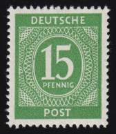 Alliierte Besetzung 922c Ziffer 15 Pf, Dunkelsmaragdgrün, ** Geprüft - Mint