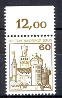 537 Burgen U.Schl. 60 Pf Oberrand ** Postfrisch - Unused Stamps