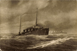 Artiste CPA Ramberg, Österreichisches Kriegsschiff, SMS Helgoland, Rapidkreuzer, Pelagosa 1915 - Otros & Sin Clasificación