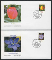 2484-2485A Blumen 0,10 Und 0,40 Euro 2005 Auf 2 FDC ESS Berlin - Lettres & Documents