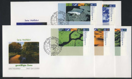 2423-2427 Wohlfahrt Klimazonen 2004 - Satz Auf 5 FDC Berlin - Lettres & Documents