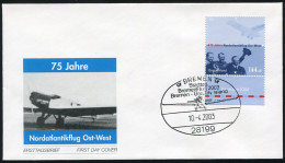 2331 Briefmarke 2003 Nordatlantikflug Auf FDC Bremen - Covers & Documents