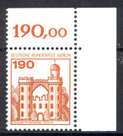 539 Burgen U.Schl. 190 Pf Ecke Or ** Postfrisch - Unused Stamps
