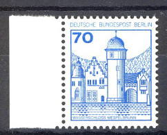 538 Burgen U.Schl. 70 Pf Seitenrand Li. ** Postfrisch - Unused Stamps